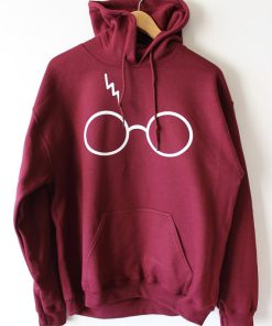 Harry Potter Lightning Glasses maroon Hoodies