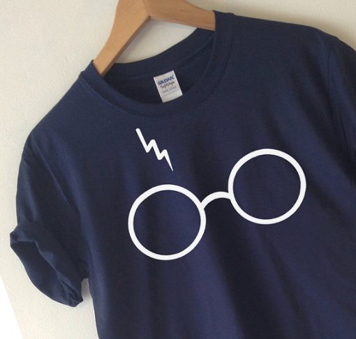 Harry Potter Lightning Glasses Navy Tshirt
