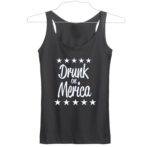 Drunk on Merica independence day tanktop gift