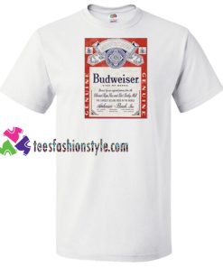 Budweiser Distressed Label t shirt gift tees unisex adult cool tee shirts