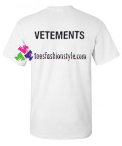 Vetements Back T Shirt gift tees unisex adult cool tee shirts