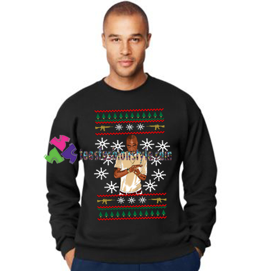Christmas Tupac Sweatshirt Tupac Shakur Sweatshirt Gift sweater adult unisex cool tee shirts