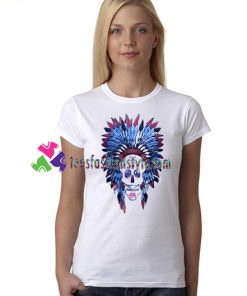Indian Skull T Shirt gift tees unisex adult cool tee shirts