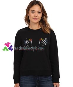 Twin Hand Boobs Sweatshirts Gift sweater adult unisex cool tee shirts
