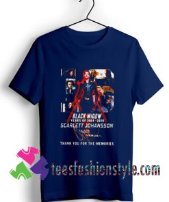 Black Widow 2020 Scarlett Johansson thank you for the memories T shirt