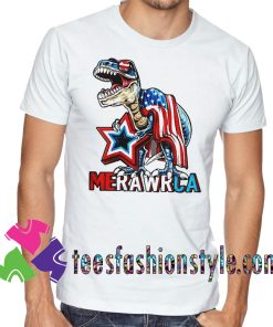 Merica Trex Dinosaur 4th Of July American Flag T shirt
