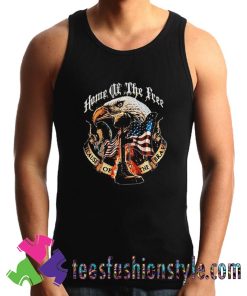 Eagle Home Of The Free American Flag Tank Top