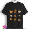 9 Pumpkins Halloween Spooky Fall Vintage T shirt For Unisex
