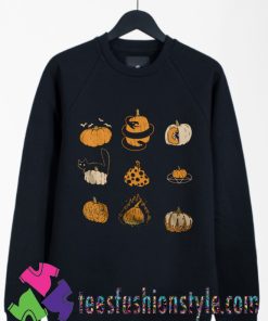 9 Pumpkins Halloween Spooky Fall Vintage Sweatshirts
